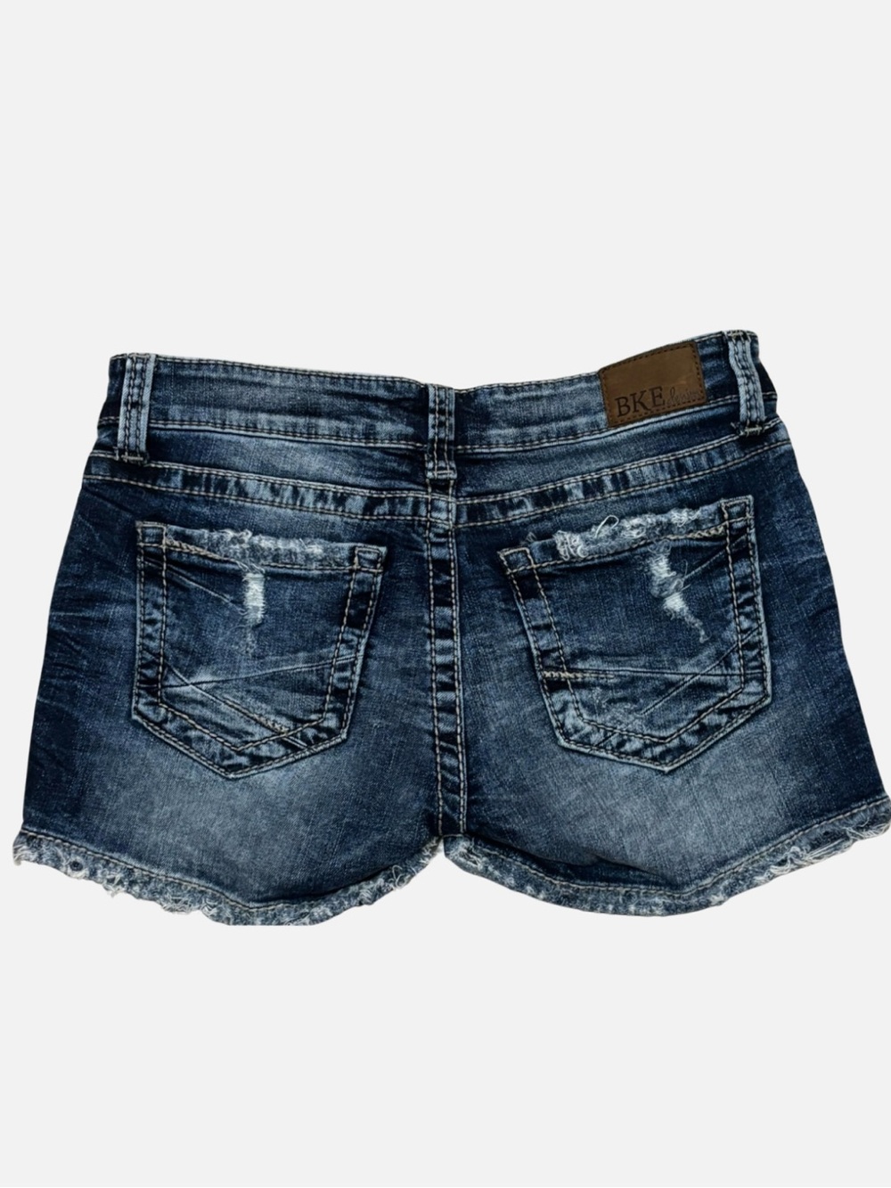 BKE Stella Low Rise Distressed Denim Jean Shorts Size 28